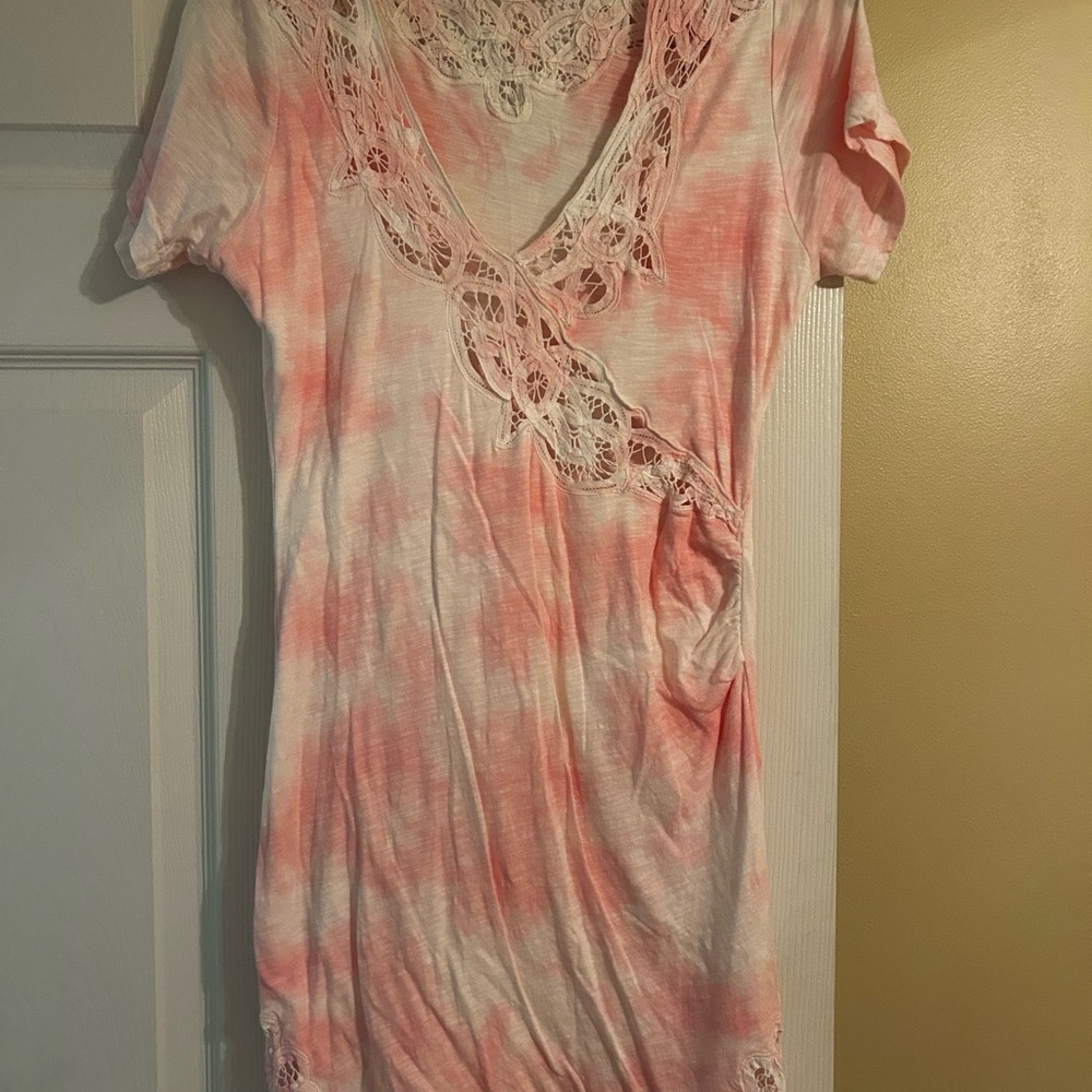 LoveShackFancy Pink Asymmetrical Ruched Blouse